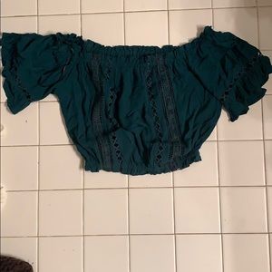 Cropped off the shoulder top